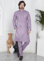 Linen Cotton Purple Festival Wear Pintux Kurta Pajama